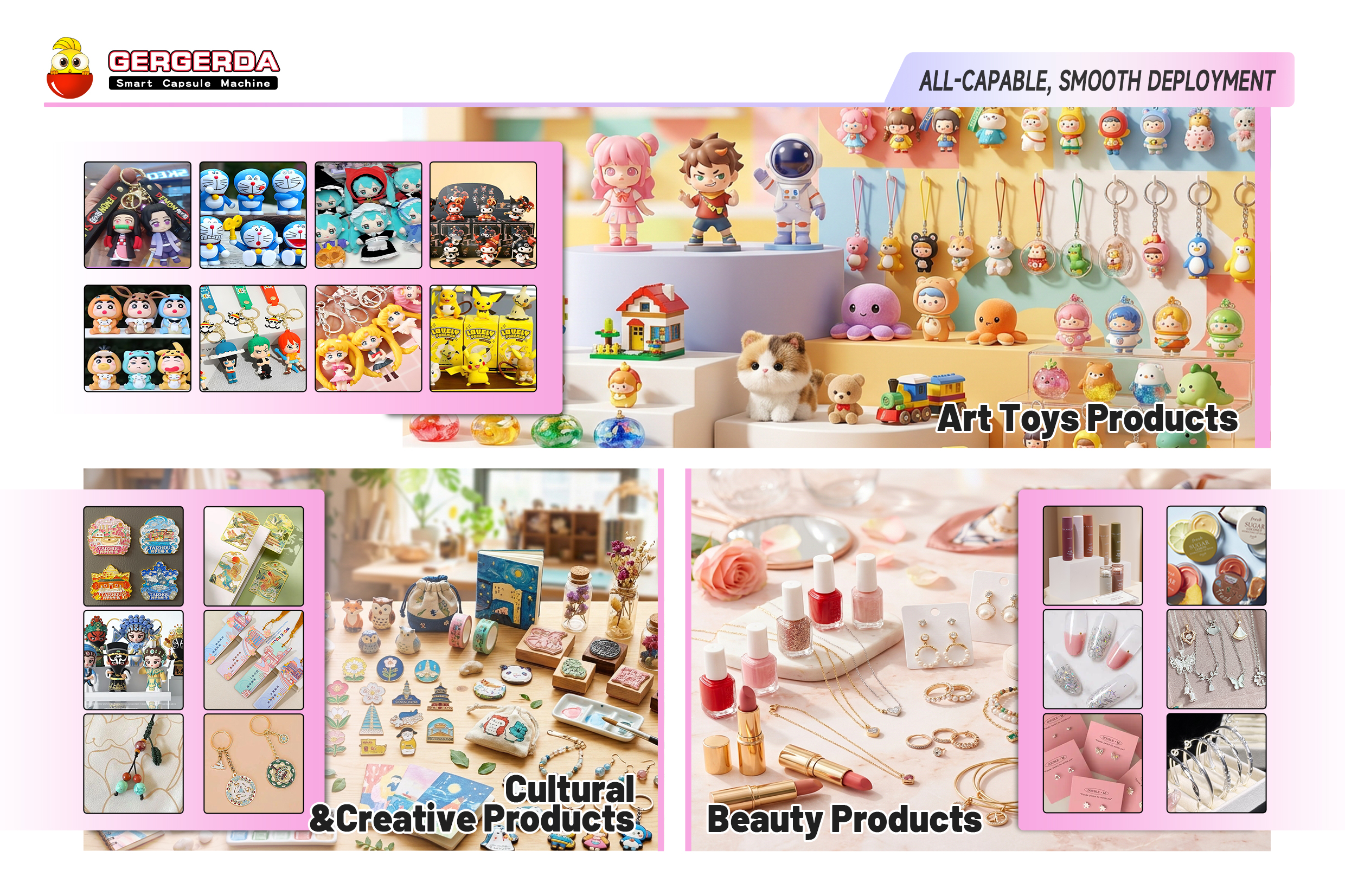 GERGERDA gashapon gifts: art figures, cultural souvenirs, mini beauty accessories