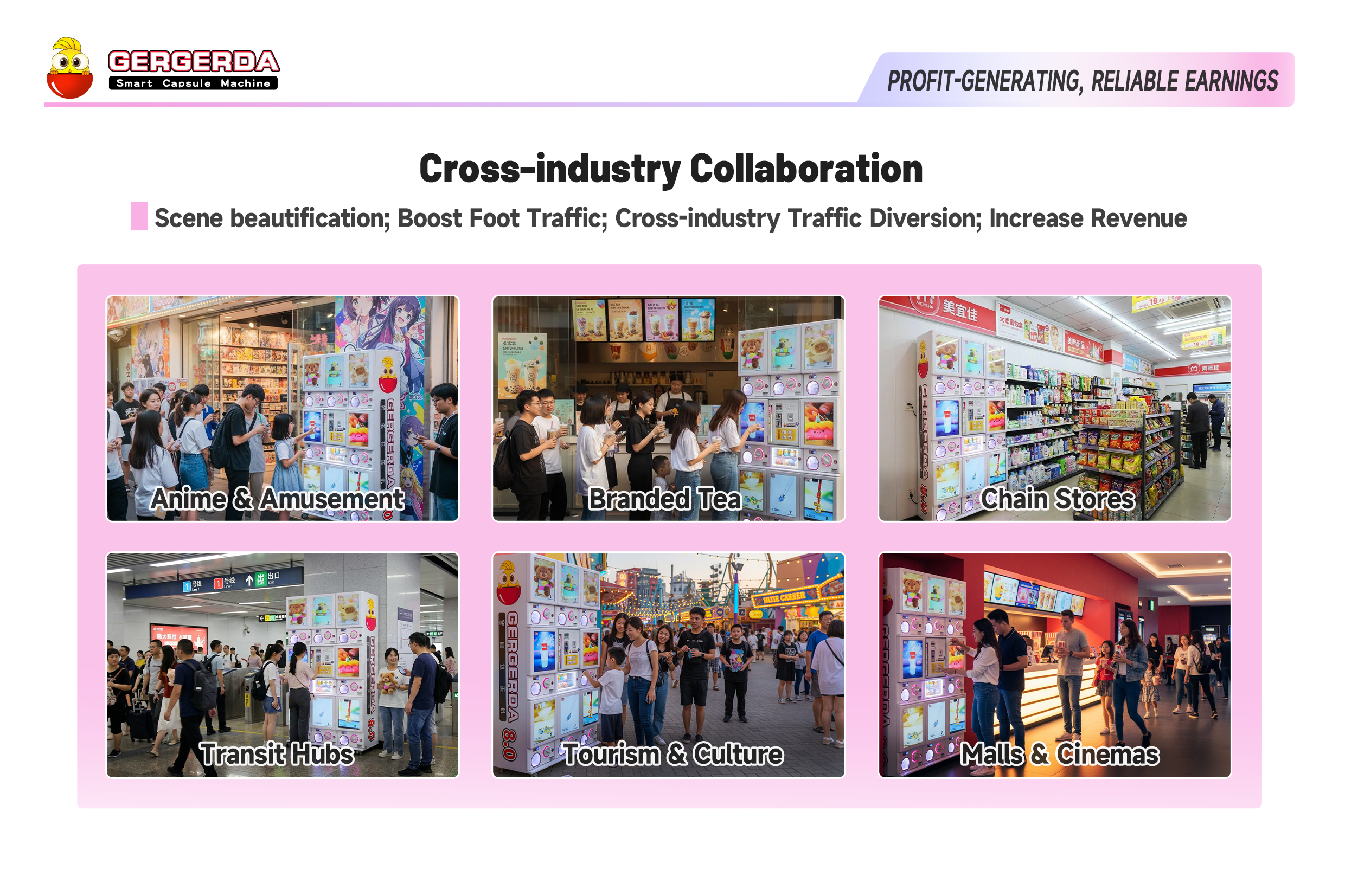 GERGERDA capsule machine multi-scene cross-industry cooperation display