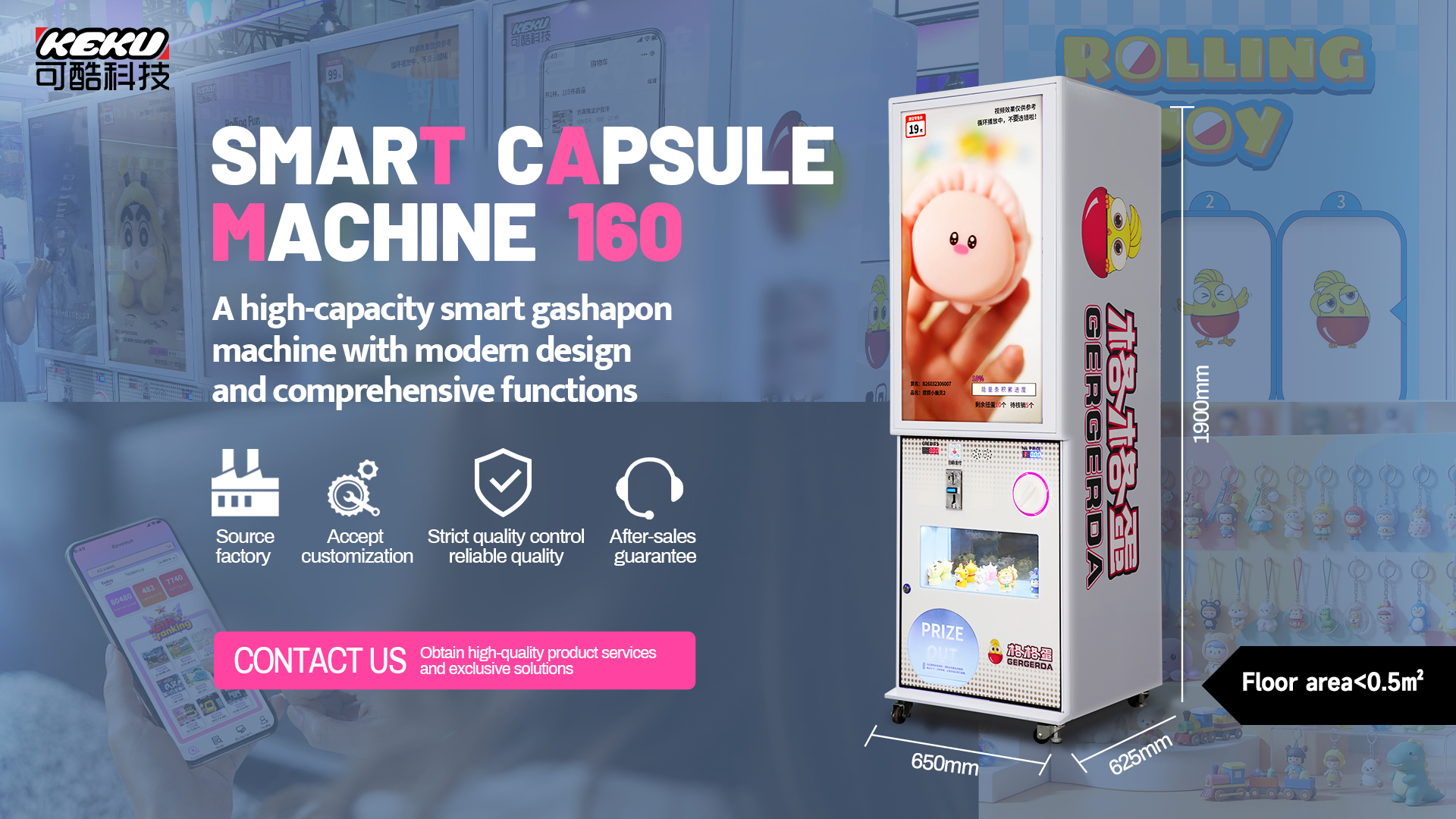 GERGERDA Smart Capsule Machine 160 high‑capacity gashapon vending machine